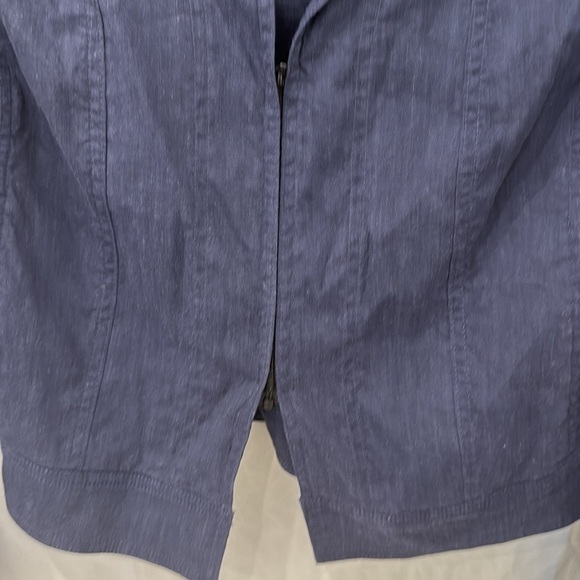 Theory Classic Navy Blue linen viscose zip blazer jacket sz small - Picture 3 of 6